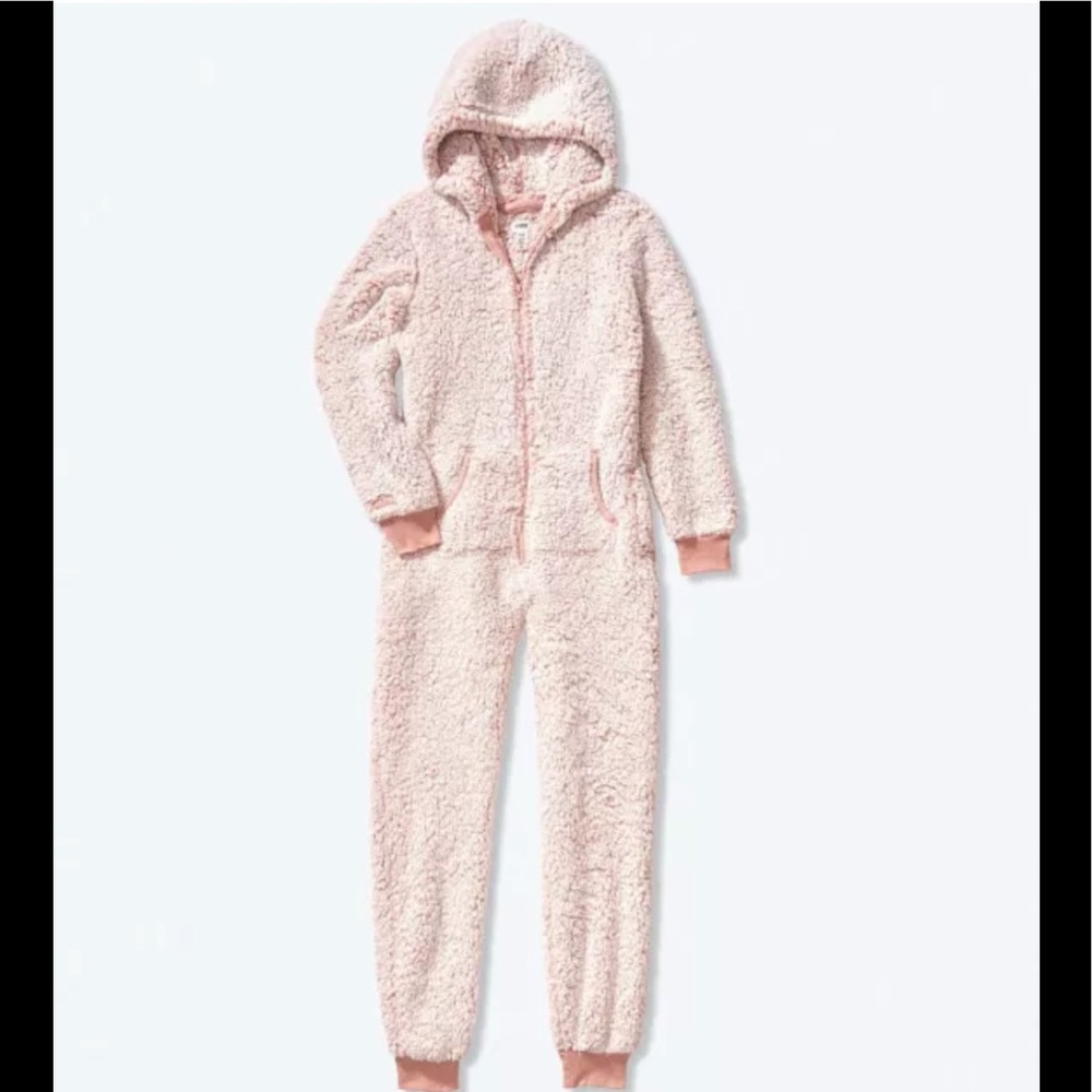 PINK Victoria’s Secret Sherpa onesie Misty Rose S Small